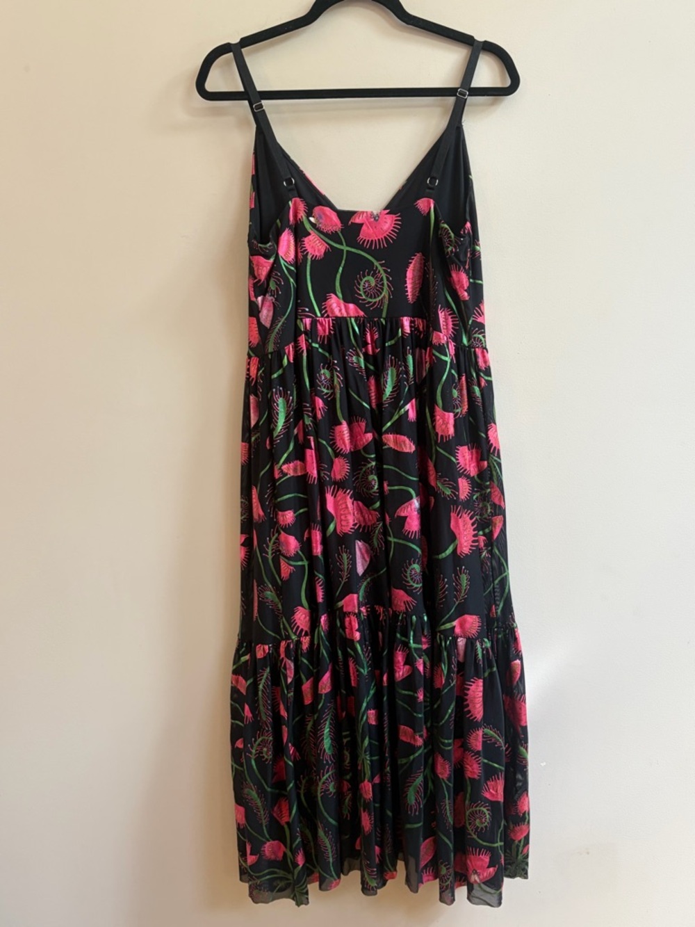 Blackmilk Venus Fly Trap I Eat Flies Floral Bug Midi Midaxi Metallic Mesh Dress - Picture 2 of 12